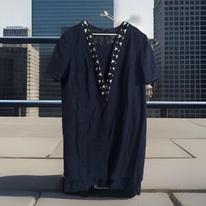 VTG Positive Attitude Linen Blend Sz 22 Navyblue CareerCore Faux 2 Pieces GRUNGE